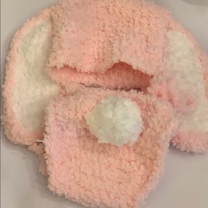 Pink Bunny Hat & Diaper Cover